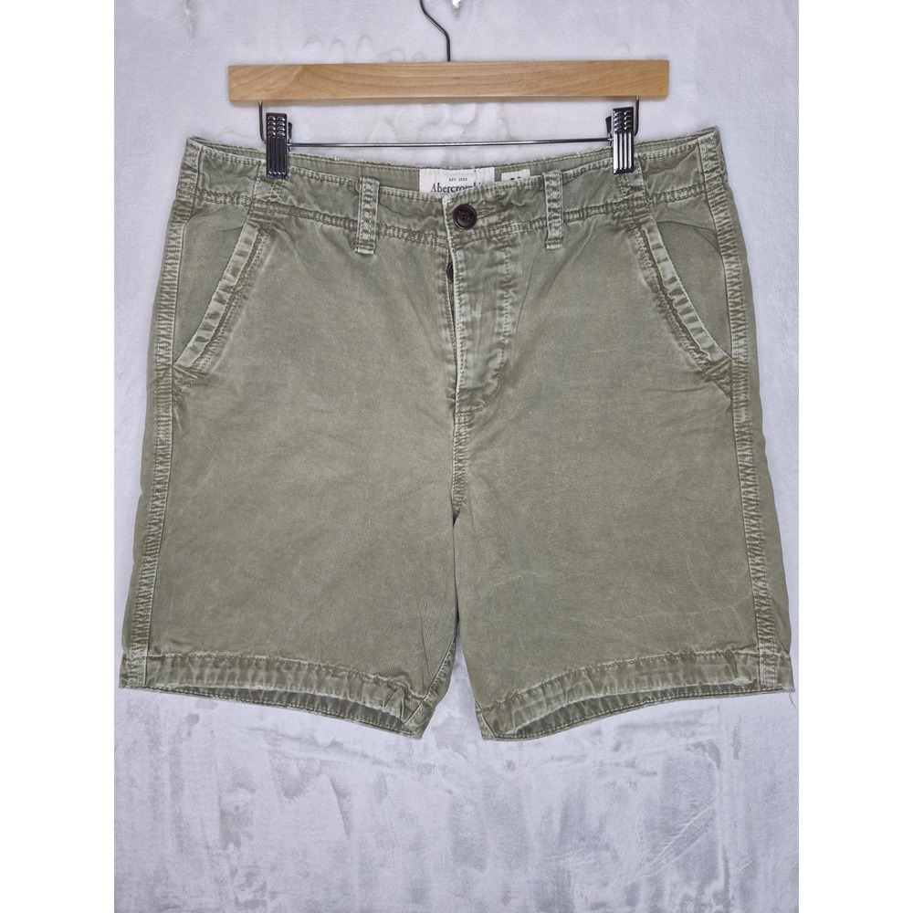 Vintage Y2K Abercrombie And Fitch Shorts Mens 33 Khaki Olive Distressed